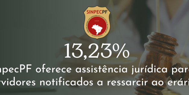 13,23% – SINPECPF OFERECE ASSISTÊNCIA JURÍDICA PARA SERVIDORES NOTIFICADOS A RESSARCIR AO ERÁRIO