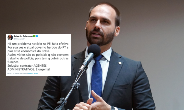 Eduardo Bolsonaro pede ao governo contratação de agentes administrativos para a PF