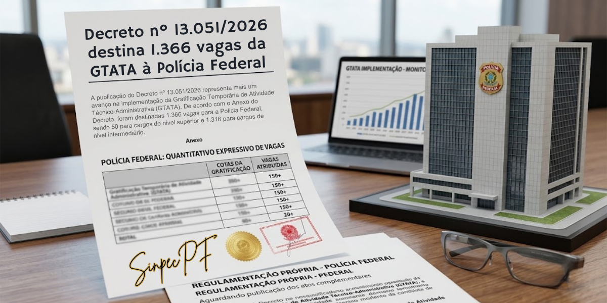 Decreto nº 13.051/2026 confirma 1.366 vagas da GTATA para a Polícia Federal